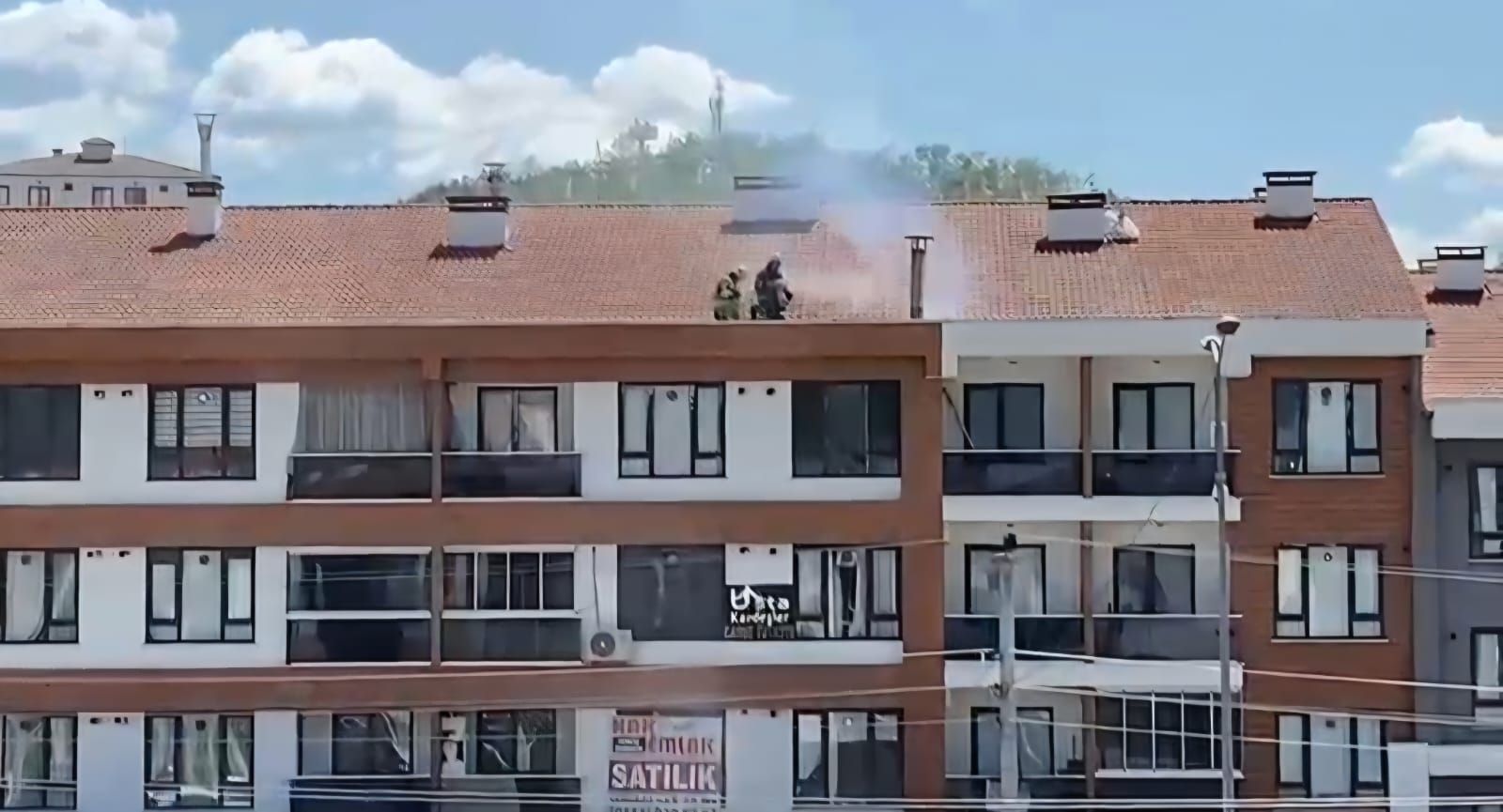 KONURALP’TE İŞLETME BACASINDA YANGIN