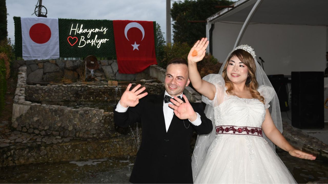 Düzce’ye Japon Gelin Geldi; Hiroe ve İsa Bozak Çifti Düzce’de Dünya Evine Girdi