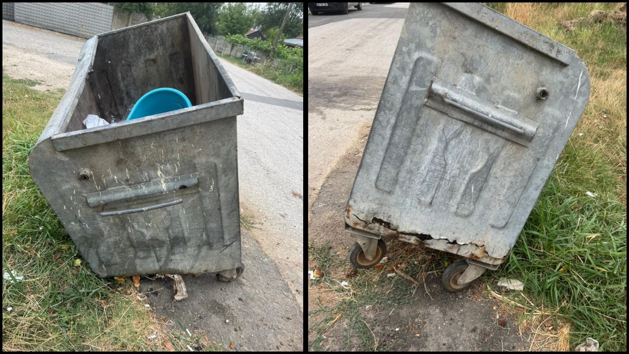 Düzce’de Kırık Çöp Konteyneri Vatandaşı Canından Bezdiriyor!