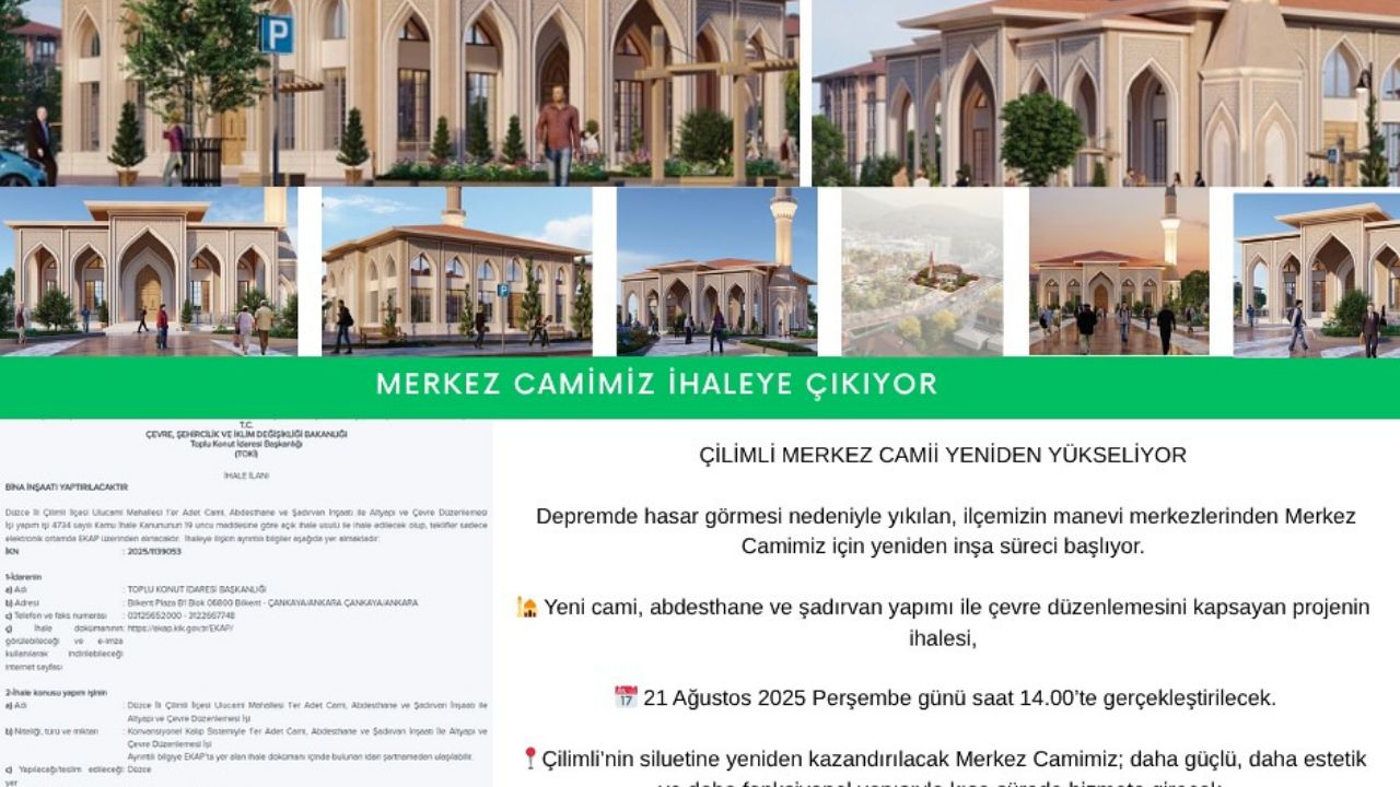 Çilimli Merkez Camii Yeniden İnşa Ediliyor