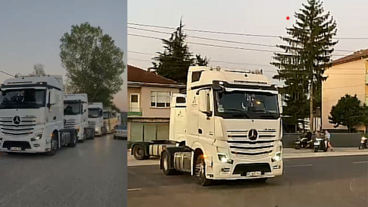 Tatlı Çift, Tırcı Konvoyuyla Mutluluğa Evet Dedi