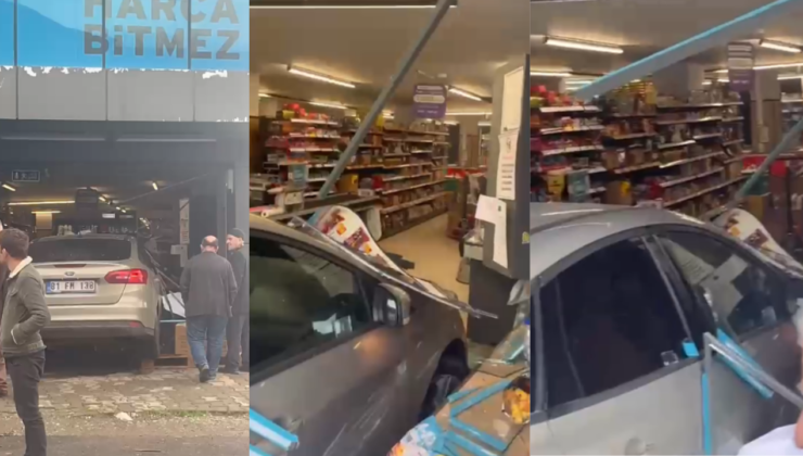 Gölyaka Sapağı’nda Feci Kaza: Sürücü Kontrolü Kaybedince Araç Marketin İçine Daldı!